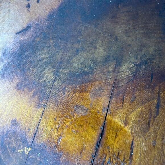 Antique Primitive Hand Turned Wood Dough Bowl 13" Rustic Brown Original Patina - Picture 7 of 9